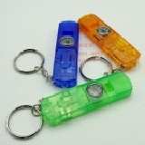 4合1多功能哨子 哨子 指南針 紅光LED燈 鑰匙圈(地震颱風緊急救難系列)