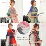 日系流行經典格紋配色流蘇/圍巾/披肩/ 特價：$169