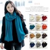 韓系☆保暖素面仿羊絨純色圍巾