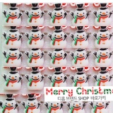 免費送..口愛雪人聖誕七彩閃光胸章