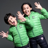 熊貓版兒童馬卡龍色冬日超輕羽絨外套/