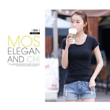 韓系馬卡龍零著感無痕短袖上衣--粉紫