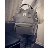 日系粉彩帆布大容量雙肩背包/可手提