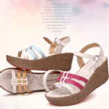 夏季全真皮楔型涼鞋 / 透氣超好穿 柔軟底部