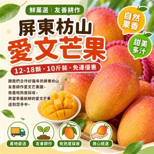 【鮮菓選】友善耕作 屏東枋山 愛文芒果