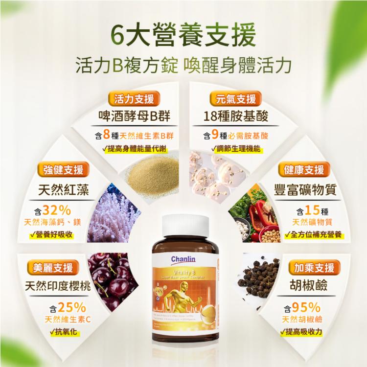 活力B啤酒酵母複方錠(全素) 90錠/瓶 天然酵母 維他命B群