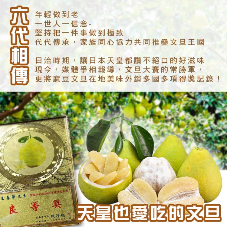 【麻豆王 文旦華】正宗麻豆50年特選老欉文旦(5斤,6-8顆)