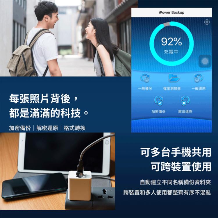 【SPT】蘋果認證多功能備份快充頭【iPowerProMax+512G+充電線】Type-C