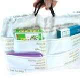 英文版手提式多用能包中包 包包收納袋 白色款【20615】