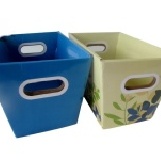 梯形紙質無蓋收納盒 藍色款 【20759】