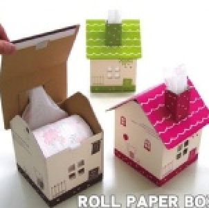 DIY可愛房子紙巾盒