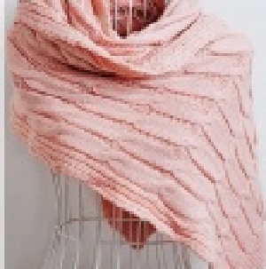 超長粉色麻花圍巾