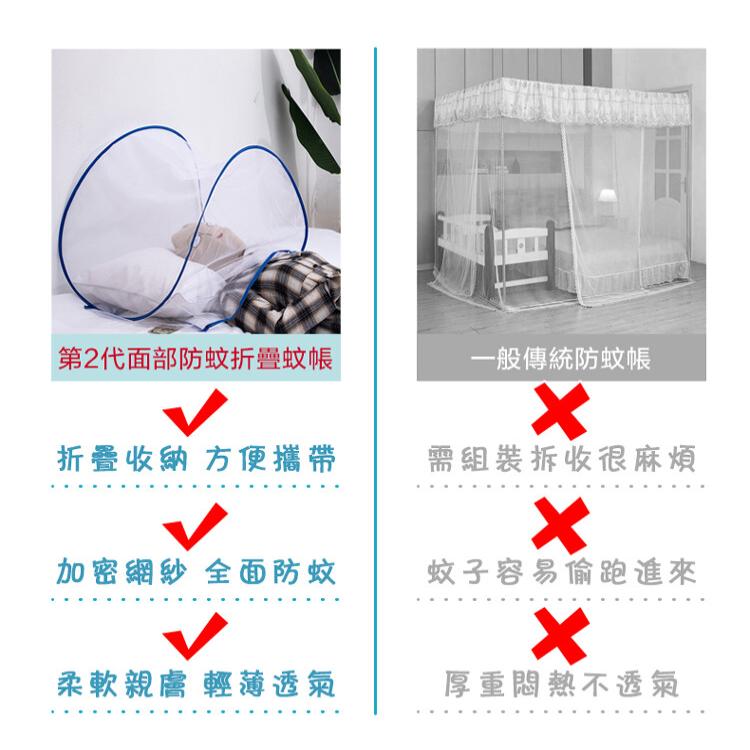 【DaoDi】第二代面部防蚊折疊蚊帳-孩童款(免安裝 頭部蚊帳 摺疊蚊帳 嬰兒蚊帳)