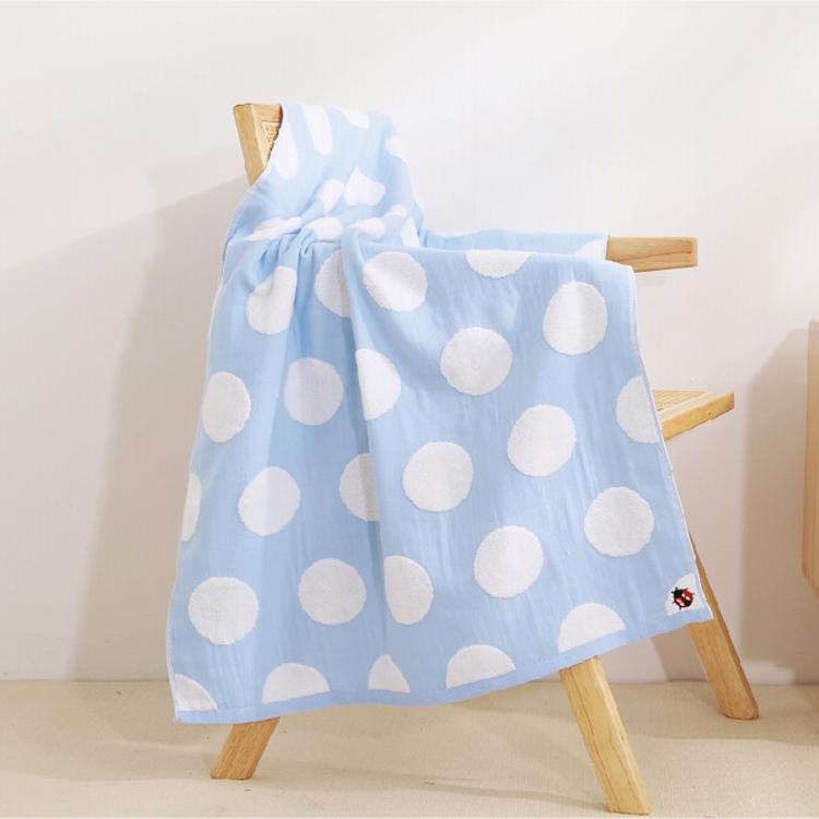 【星紅織品】點點刺繡小瓢蟲純棉浴巾