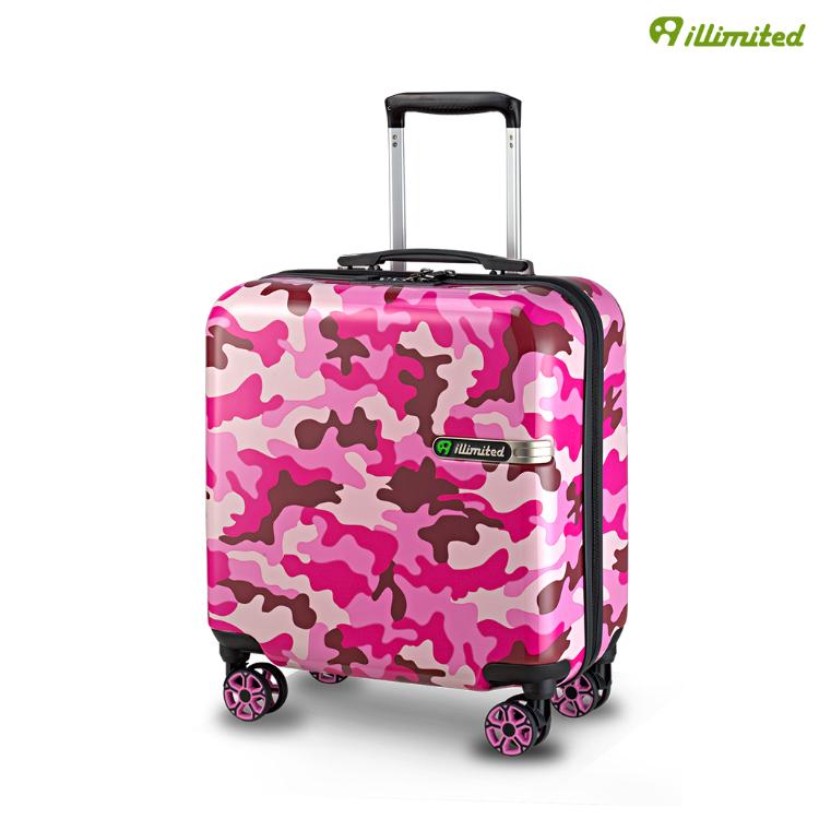 【illimited】一厘米18吋+26吋迷彩飛機輪TSA海關鎖ABS+PC拉鏈行李箱粉紅
