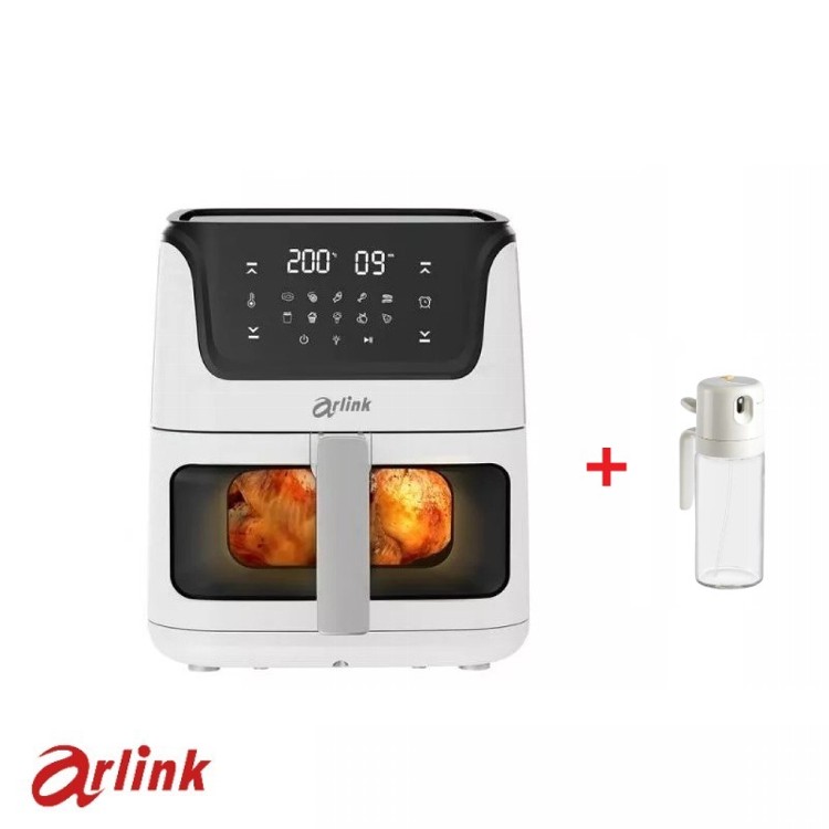【Arlink】黑白大廚 液晶觸控 6L透視氣炸鍋 多功能氣炸鍋 AF-808+玻璃油瓶