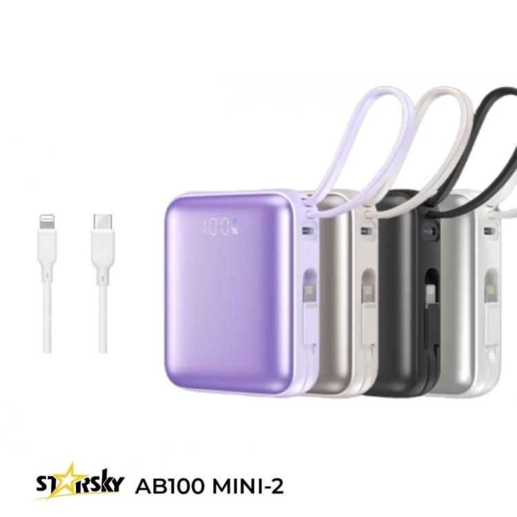 【STARSKY】MINI-2 10000mAh 22.5W 超輕巧自帶雙線行動電源 AB100