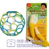 ★衛立兒生活館★嬰幼兒學習軟性香蕉牙刷+4吋果凍洞動球特惠組 特價：$600