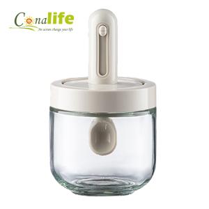 免運!【Conalife】新升級可伸縮勺蓋一體分裝調味玻璃罐 直徑 8.15X高14cm (上述尺寸為人工測量誤差為正常範圍) (8入，每入112.6元)