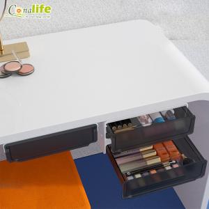 【Conalife】桌下空間收納隱藏式抽屜盒-單層大號+雙層大號