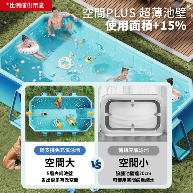 【DaoDi】 免充氣折疊泳池鋼架款游泳池2.1米(附豪華戲水組)