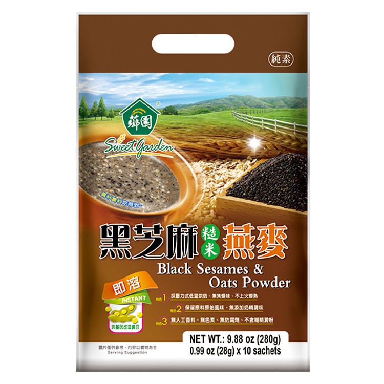 薌園 即溶 黑芝麻糙米燕麥 (28gx10入)/袋