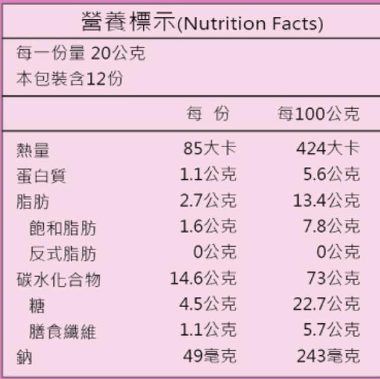 連淨 纖果棒 (20公克*12入)/盒
