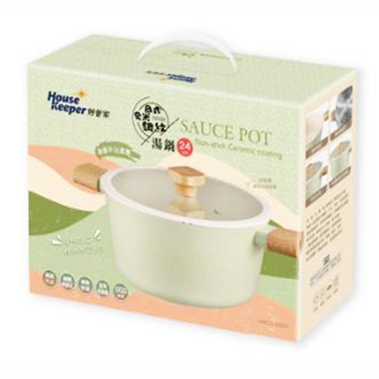 妙管家 日式奈米銀紋陶瓷不沾湯鍋(24CM)