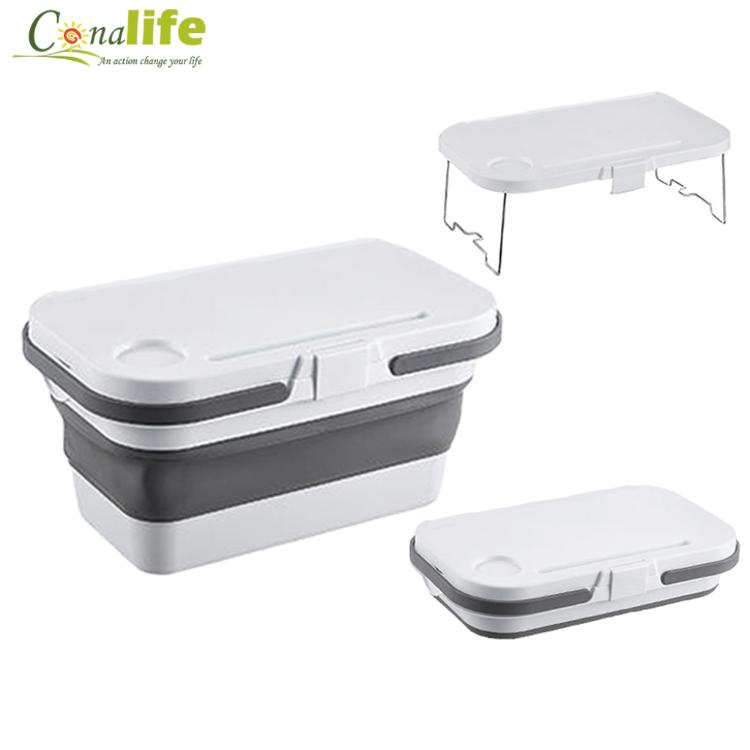 【Conalife】多功能自帶餐桌手提折疊野餐籃