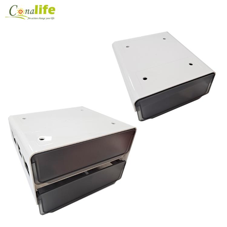 【Conalife】桌下空間收納隱藏式抽屜盒-單層小號+雙層大號