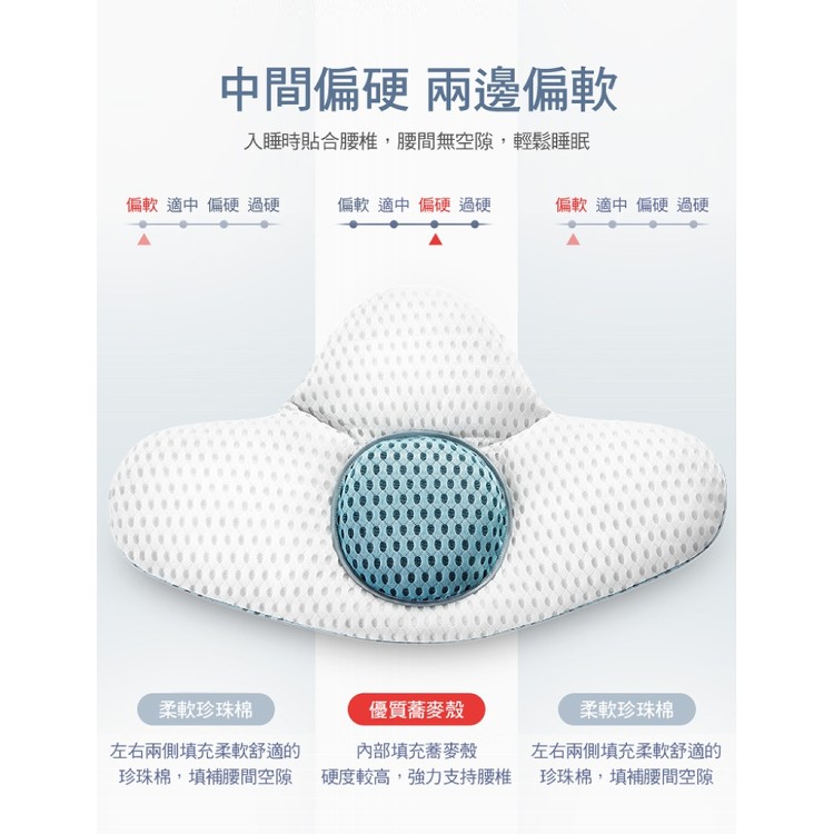 【輝鴻】3D可調蕎麥殼減壓護腰枕[PZF2399]