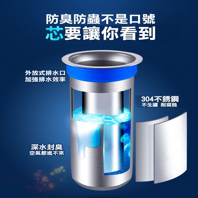 【輝鴻】不鏽鋼排水孔防臭地漏芯[PZF1922]