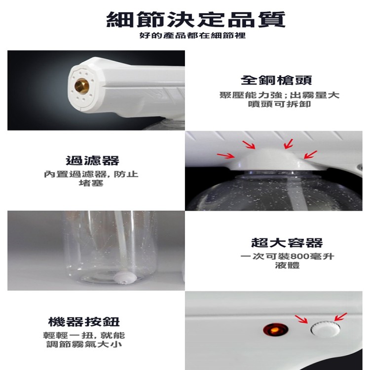 【輝鴻】電動銅噴8燈噴霧化酒精槍[PZF2205]