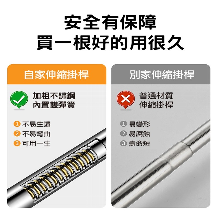 【輝鴻】免打孔多用途不銹鋼伸縮桿(中款)[PZF2289]