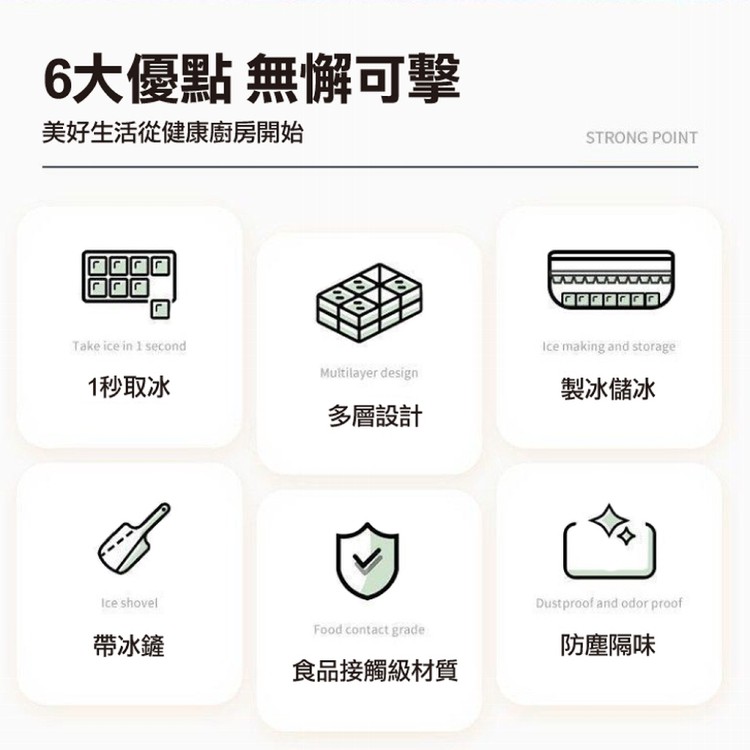 【輝鴻】雙層超大容量秒脫附蓋製冰盒[PZF2831]