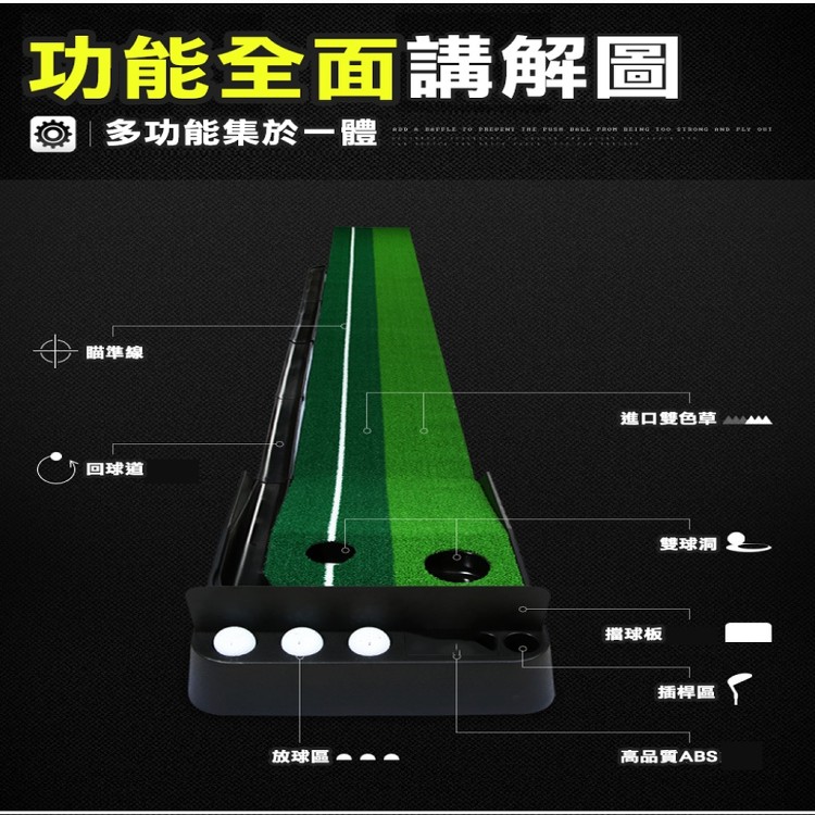 【輝鴻】高爾夫自動回球推桿練習毯[PZF2102]