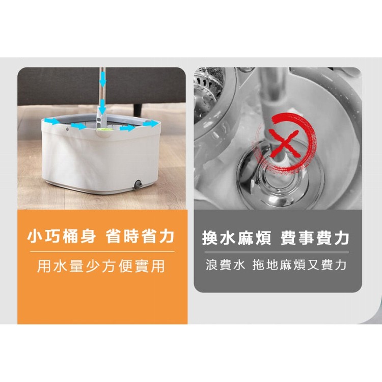 【輝鴻】淨污分離省水旋轉伸縮拖把組[PZF2452]