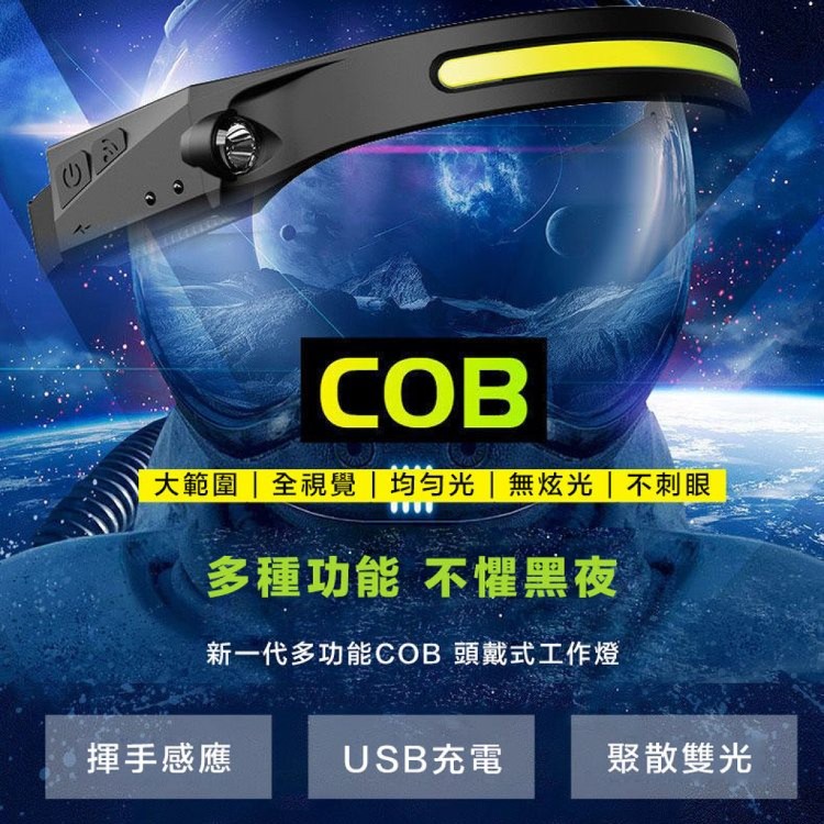 【輝鴻】戶外全視野COB環狀頭燈[PZF2693]