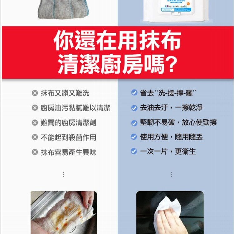 【輝鴻】廚房專用清潔單抽濕紙巾[PZF2634]