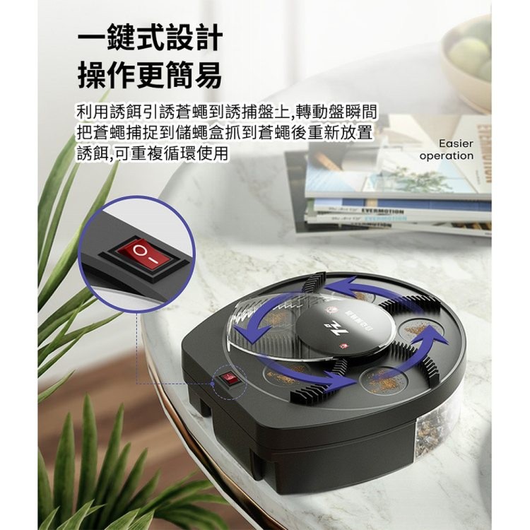 【輝鴻】USB充電可壁掛捕蠅器(充電桌上版)[PZF2710]