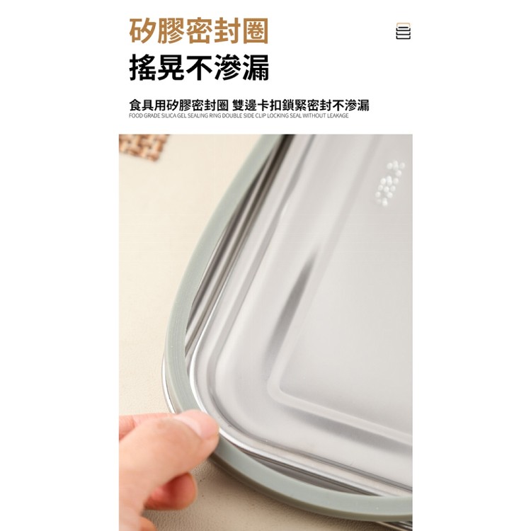 【輝鴻】頂級304不鏽鋼雙層分隔便當盒[PZF3015]