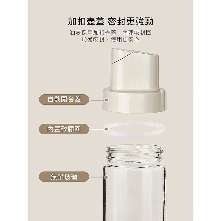 【輝鴻】自動開蓋調味油壺玻璃瓶[PZF4142]