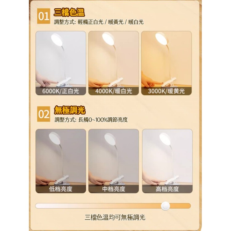 【輝鴻】觸控可夾式LED護眼檯燈[PZF4232]