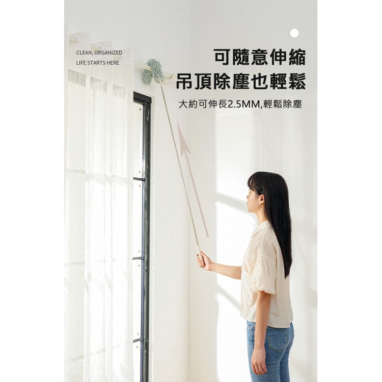 【輝鴻】乾濕兩用伸縮除塵清潔撢(雪尼爾款替換頭)[PZF4368]