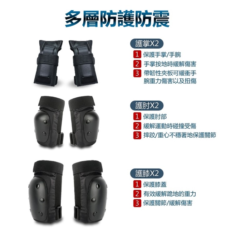 【輝鴻】直排輪防摔護具6件套組[PZF4562]