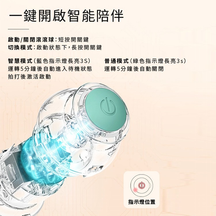 【輝鴻】自動引力滾動逗貓玩具球(彈跳球單購外殼)[PZF4594]