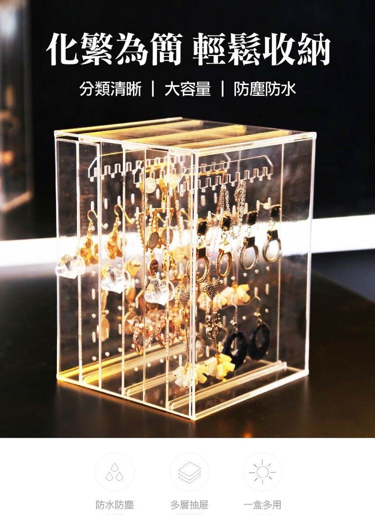 化繁為簡輕鬆收納，分類清晰大容量防塵防水，防水防塵，多層抽屜，一盒多用。
