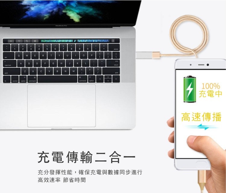 古终获资金饌分EGABEENSITI REGI接，aw E R T Y U I 。Alsor。充電傳輸二合一，充分發揮性能,確保充電與數據同步進行，高效速率 節省時間，充電中，高速傳播。