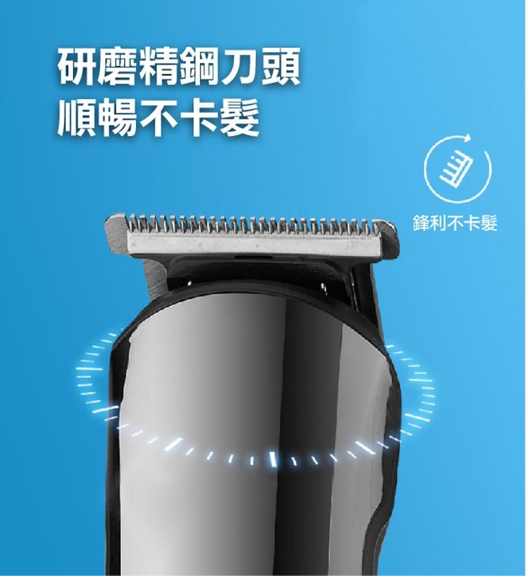 研磨精鋼刀頭，順暢不卡髮，鋒利不卡髮。