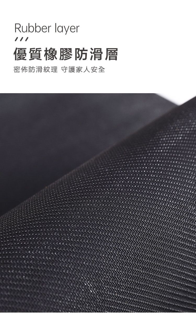 優質橡膠防滑層,密佈防滑紋理 守護家人安全。